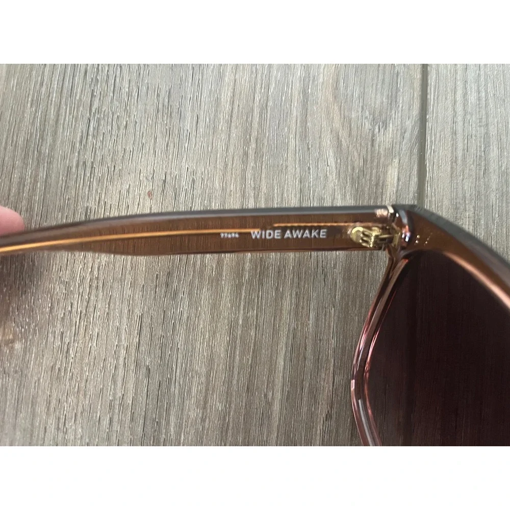 Quay Wide Awake Sunglasses Oversized Square Oat Frame Brown Lens One Size